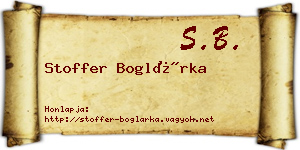Stoffer Boglárka névjegykártya