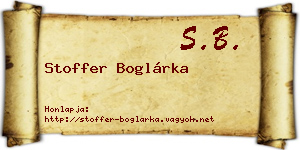 Stoffer Boglárka névjegykártya
